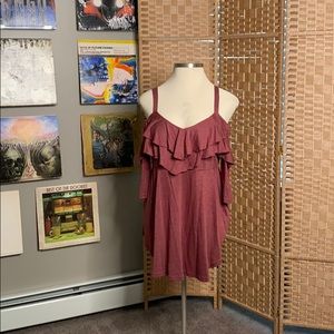 ROSEGAL cold shoulder tiered top